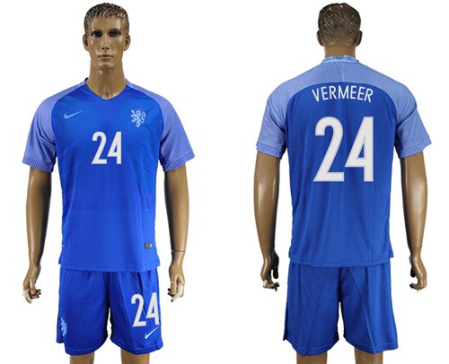 Holland #24 Vermeer Away Soccer Country Jersey - Click Image to Close